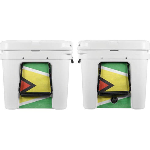 Guyana Flag Distressed YETI Tundra 75 Hard Cooler Skin